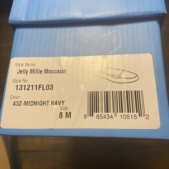 NWT Jack Rogers Navy Jelly Millie Moccasin Sz 8. Box Included. - Picture 4 of 5